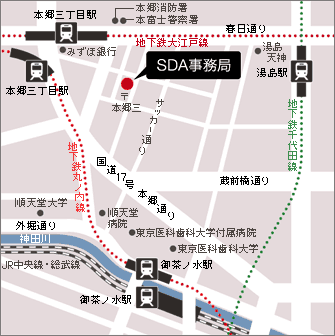 SDA事務局の地図