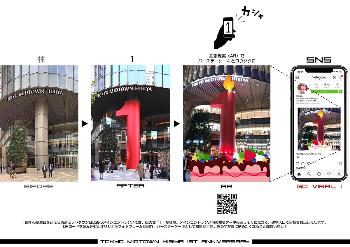 東京ミッドタウン日比谷１周年記念装飾